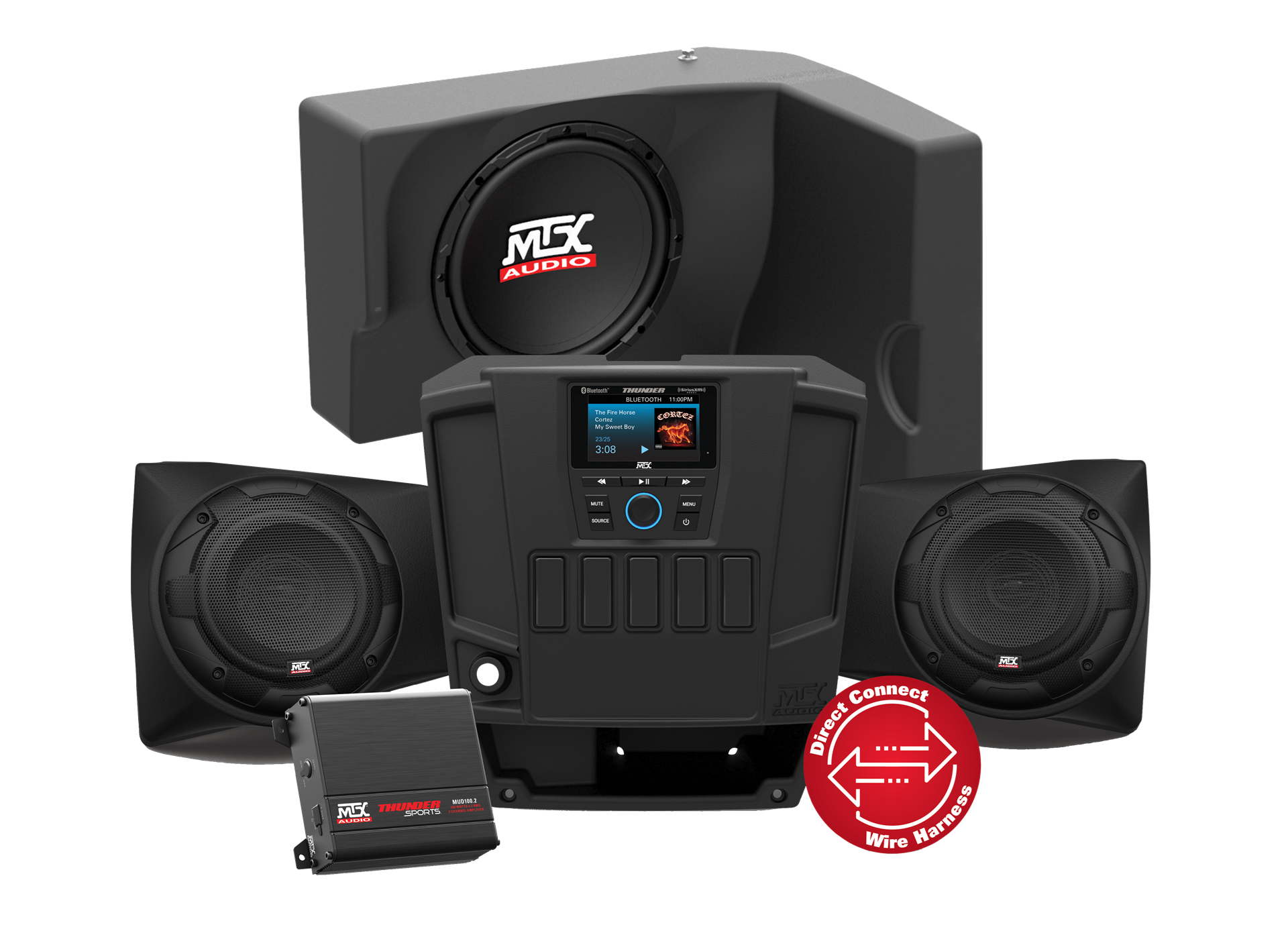 RANGERSYSTEM2 Level 2 Complete Audio System for Polaris RANGER Vehicles  with Headunit, 2-Channel Amplifier, Dash Mount Speaker Pods, and Amplified  Subwoofer Enclosure | MTX Audio - Serious About Sound®
