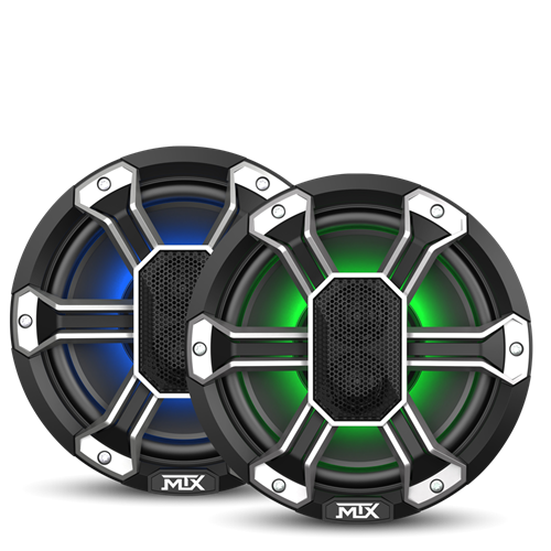 Picture of PS8C 8” 150-Watt RMS 4Ω Coaxial Speaker Pair IP-67 Rated with RGB Lighting and Customizable Grille